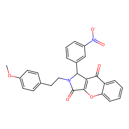2-(4-methoxyphenethyl)-1-(3-nitrophenyl)-1,2-dihydrochromeno[2,3-c]pyrrole-3,9-dione structure