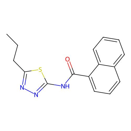 N-[(2E)-5-propyl-1,3,4-thiadiazol-2(3H)-ylidene]naphthalene-1-carboxamide structure