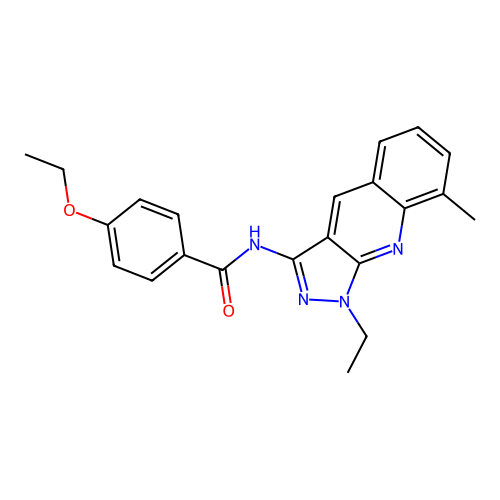 4-ethoxy-N-(1-ethyl-8-methylpyrazolo[3,4-b]quinolin-3-yl)benzamide structure