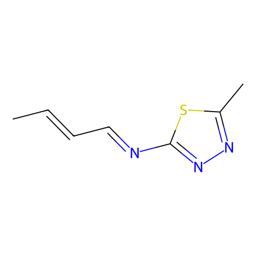 N-(5-methyl-1,3,4-thiadiazol-2-yl)but-2-en-1-imine structure