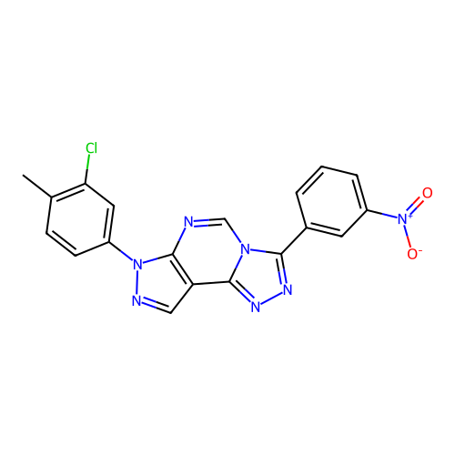 7-(3-chloro-4-methylphenyl)-3-(3-nitrophenyl)-7H-pyrazolo[4,3-e][1,2,4]triazolo[4,3-c]pyrimidine structure