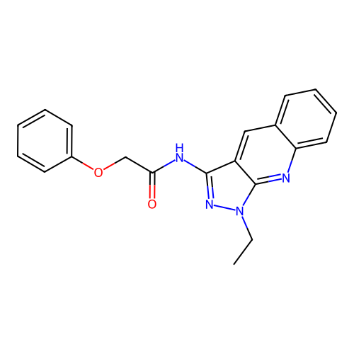 N-(1-ethylpyrazolo[3,4-b]quinolin-3-yl)-2-phenoxyacetamide structure