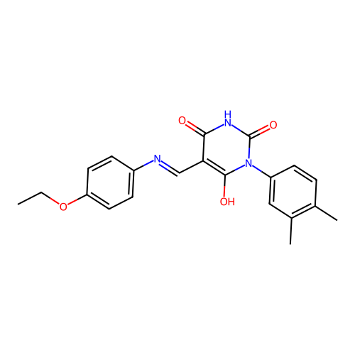 (5Z)-1-(3,4-dimethylphenyl)-5-[(4-ethoxyanilino)methylidene]-1,3-diazinane-2,4,6-trione structure