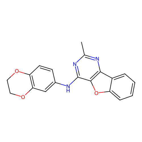 N-(2,3-dihydro-1,4-benzodioxin-6-yl)-2-methyl-[1]benzofuro[3,2-d]pyrimidin-4-amine structure