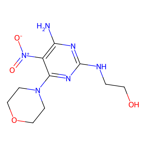 2-{[4-Amino-6-(morpholin-4-yl)-5-nitropyrimidin-2-yl]amino}ethanol structure
