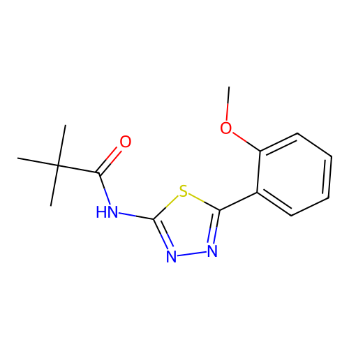 N-(5-(2-methoxyphenyl)-1,3,4-thiadiazol-2-yl)pivalamide structure
