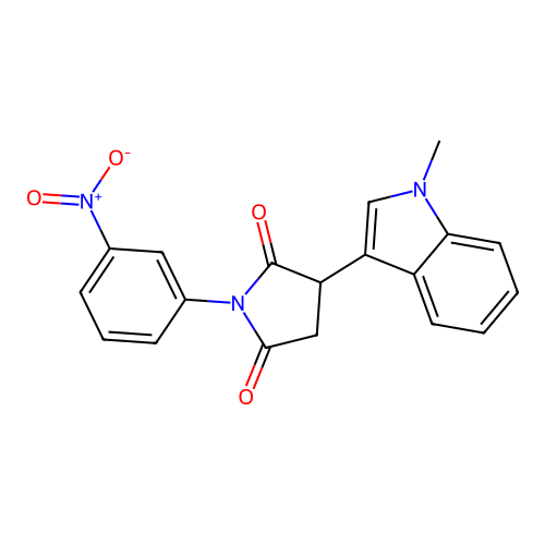 3-(1-methyl-1H-indol-3-yl)-1-(3-nitrophenyl)pyrrolidine-2,5-dione structure