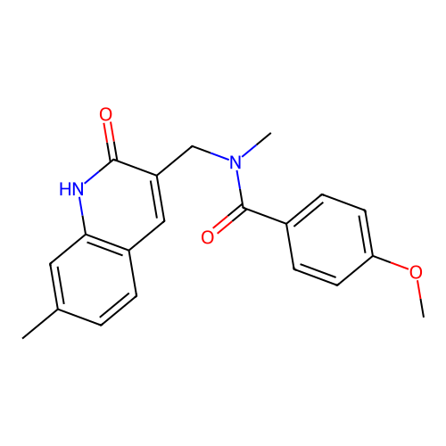 4-methoxy-N-methyl-N-[(7-methyl-2-oxo-1H-quinolin-3-yl)methyl]benzamide structure