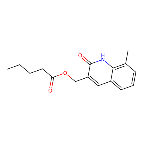 (2-Hydroxy-8-methylquinolin-3-YL)methyl pentanoate structure