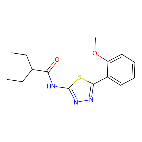2-ethyl-N-(5-(2-methoxyphenyl)-1,3,4-thiadiazol-2-yl)butanamide structure