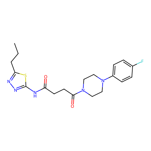 4-(4-(4-fluorophenyl)piperazin-1-yl)-4-oxo-N-(5-propyl-1,3,4-thiadiazol-2-yl)butanamide structure