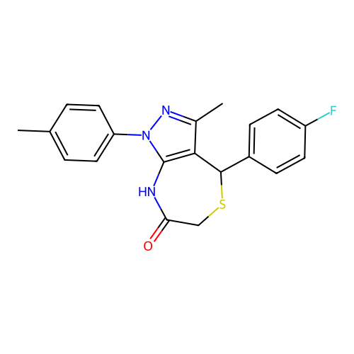 4-(4-FLUOROPHENYL)-3-METHYL-1-(4-METHYLPHENYL)-1H,4H,6H,7H,8H-PYRAZOLO[3,4-E][1,4]THIAZEPIN-7-ONE structure
