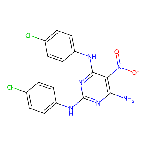 N2,N4-Bis(4-chlorophenyl)-5-nitropyrimidine-2,4,6-triamine structure