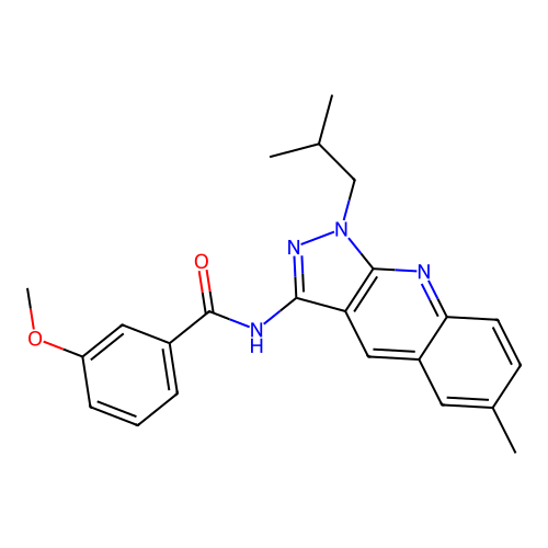 3-methoxy-N-[6-methyl-1-(2-methylpropyl)pyrazolo[3,4-b]quinolin-3-yl]benzamide structure