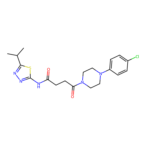 4-(4-(4-chlorophenyl)piperazin-1-yl)-N-(5-isopropyl-1,3,4-thiadiazol-2-yl)-4-oxobutanamide structure
