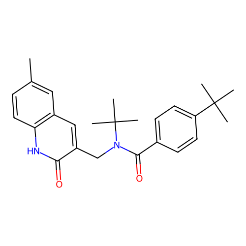 N,4-ditert-butyl-N-[(6-methyl-2-oxo-1H-quinolin-3-yl)methyl]benzamide structure
