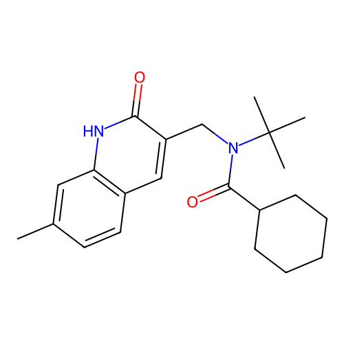 N-(tert-butyl)-N-((2-hydroxy-7-methylquinolin-3-yl)methyl)cyclohexanecarboxamide structure