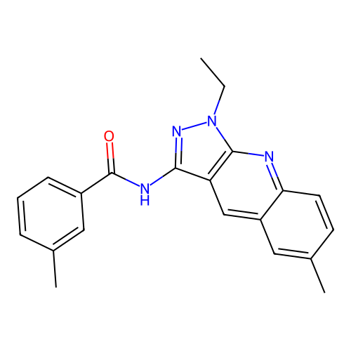 N-(1-ethyl-6-methylpyrazolo[3,4-b]quinolin-3-yl)-3-methylbenzamide structure