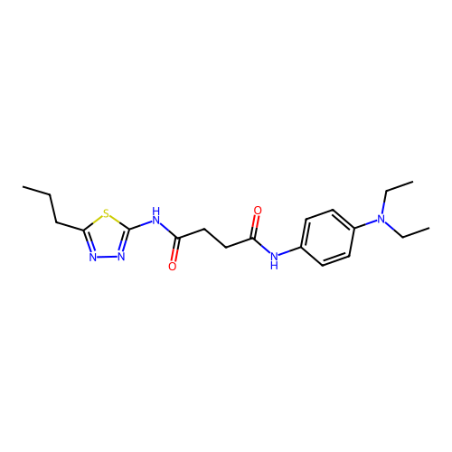 N-[4-(diethylamino)phenyl]-N'-(5-propyl-1,3,4-thiadiazol-2-yl)butanediamide structure