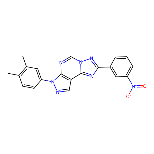 7-(3,4-dimethylphenyl)-2-(3-nitrophenyl)-7H-pyrazolo[4,3-e][1,2,4]triazolo[1,5-c]pyrimidine structure