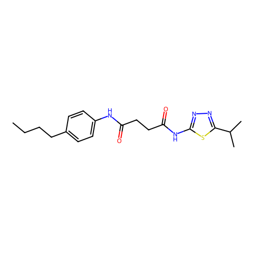 N-(4-butylphenyl)-N'-(5-propan-2-yl-1,3,4-thiadiazol-2-yl)butanediamide structure