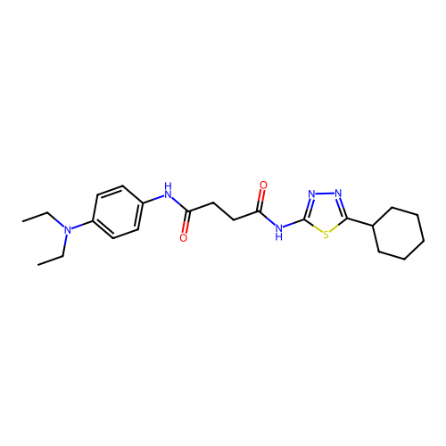 N'-(5-cyclohexyl-1,3,4-thiadiazol-2-yl)-N-[4-(diethylamino)phenyl]butanediamide structure