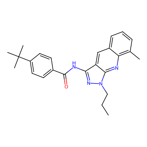 4-tert-butyl-N-(8-methyl-1-propylpyrazolo[3,4-b]quinolin-3-yl)benzamide structure
