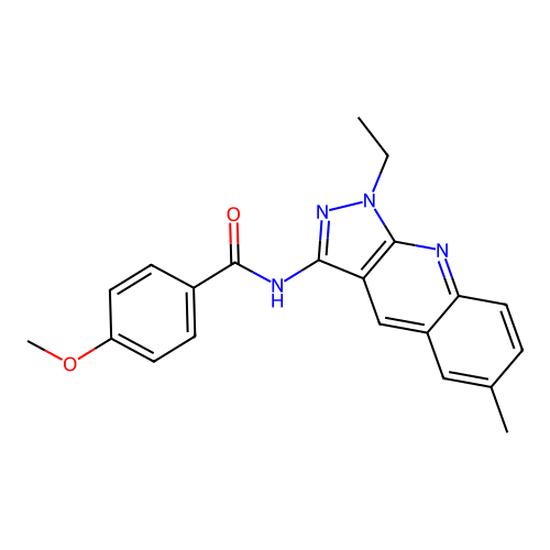 N-(1-ethyl-6-methylpyrazolo[3,4-b]quinolin-3-yl)-4-methoxybenzamide structure