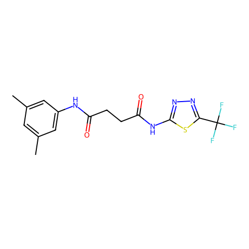 N-(3,5-Dimethyl-phenyl)-N'-(5-trifluoromethyl-[1,3,4]thiadiazol-2-yl)-succinamide structure