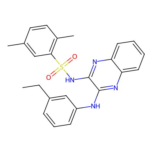 N-(3-((3-ethylphenyl)amino)quinoxalin-2-yl)-2,5-dimethylbenzenesulfonamide structure