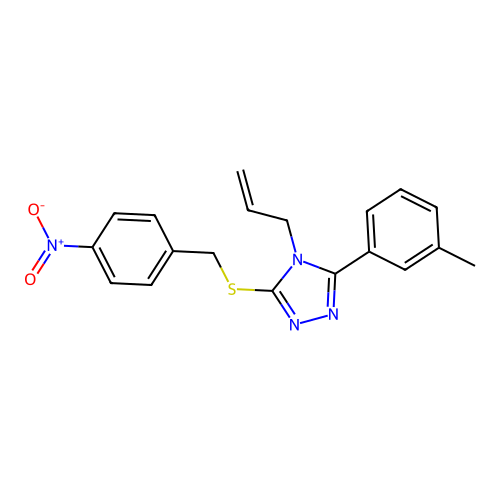 5-(3-Methylphenyl)-3-[(4-nitrophenyl)methylthio]-4-prop-2-enyl-1,2,4-triazole structure