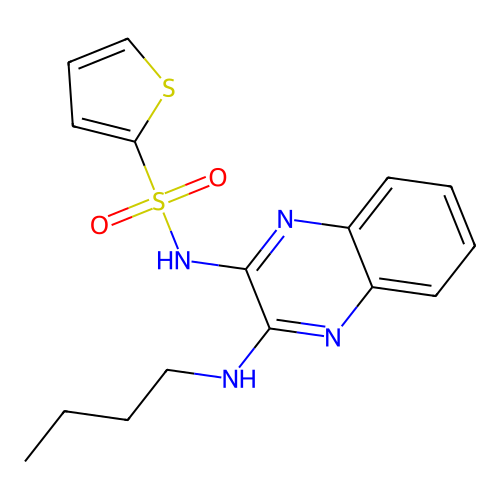 N-(3-(butylamino)quinoxalin-2-yl)thiophene-2-sulfonamide structure