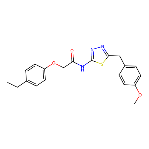 2-(4-ethylphenoxy)-N-(5-(4-methoxybenzyl)-1,3,4-thiadiazol-2-yl)acetamide structure