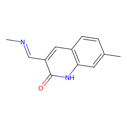 7-methyl-3-[(E)-(methylimino)methyl]quinolin-2(1H)-one structure