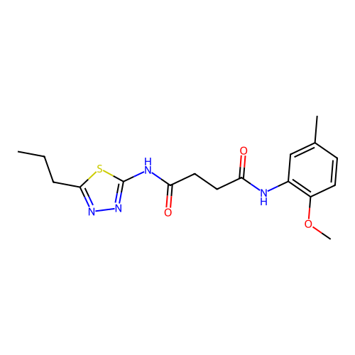 N-(2-methoxy-5-methylphenyl)-N'-(5-propyl-1,3,4-thiadiazol-2-yl)butanediamide structure