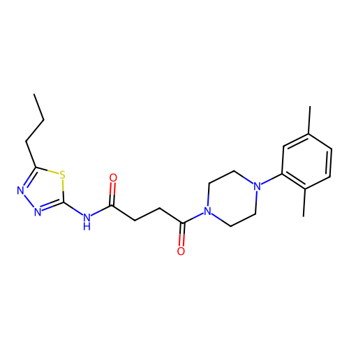 4-(4-(2,5-dimethylphenyl)piperazin-1-yl)-4-oxo-N-(5-propyl-1,3,4-thiadiazol-2-yl)butanamide structure