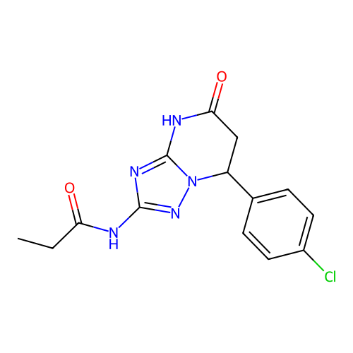 N-(7-(4-chlorophenyl)-5-oxo-4,5,6,7-tetrahydro-[1,2,4]triazolo[1,5-a]pyrimidin-2-yl)propionamide structure