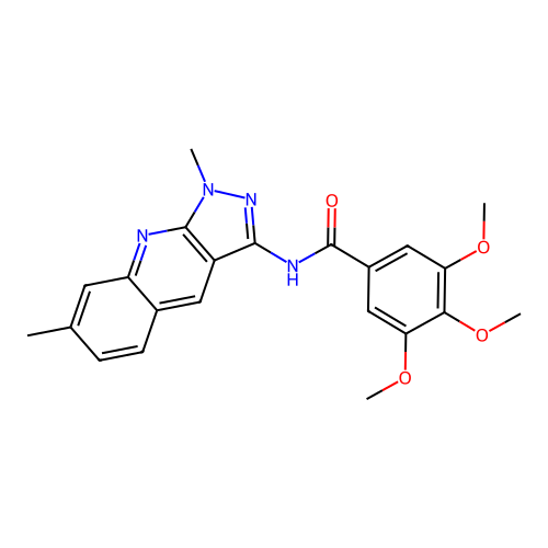 N-(1,7-dimethyl-1H-pyrazolo[3,4-b]quinolin-3-yl)-3,4,5-trimethoxybenzamide structure
