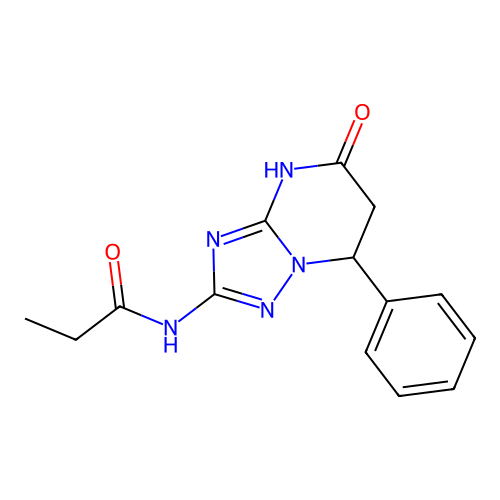 N-(5-oxo-7-phenyl-3,5,6,7-tetrahydro[1,2,4]triazolo[1,5-a]pyrimidin-2-yl)propanamide structure