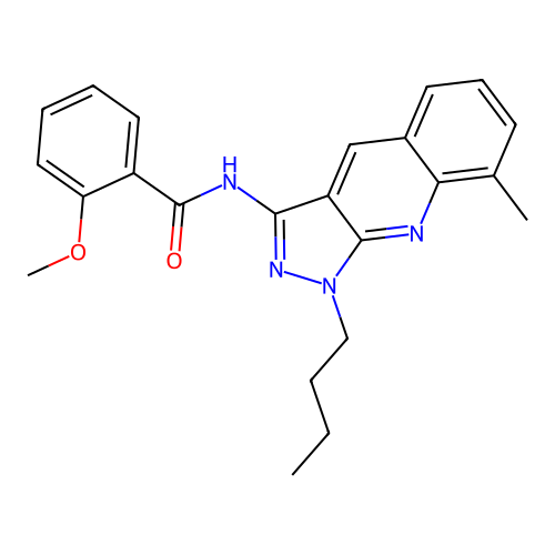 N-(1-butyl-8-methyl-1H-pyrazolo[3,4-b]quinolin-3-yl)-2-methoxybenzamide structure