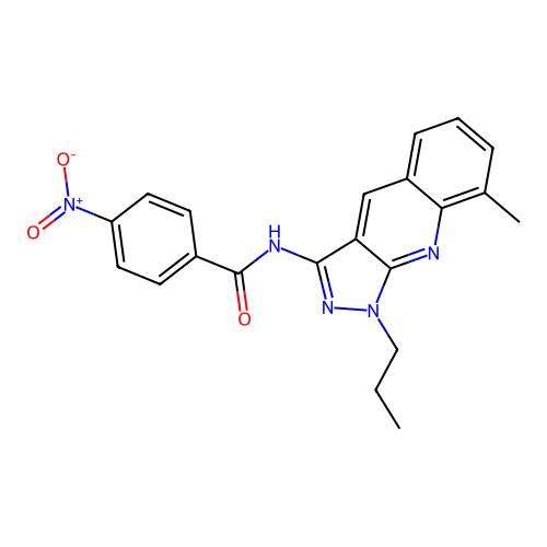 N-(8-methyl-1-propylpyrazolo[3,4-b]quinolin-3-yl)-4-nitrobenzamide structure