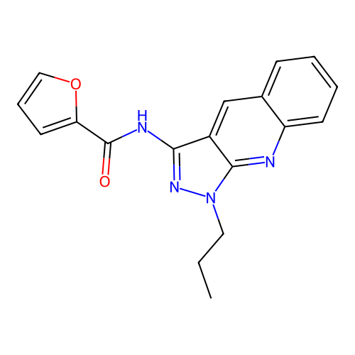 N-(1-propyl-1H-pyrazolo[3,4-b]quinolin-3-yl)-2-furamide structure