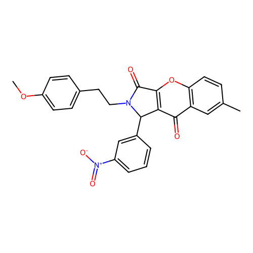 2-(4-methoxyphenethyl)-7-methyl-1-(3-nitrophenyl)-1,2-dihydrochromeno[2,3-c]pyrrole-3,9-dione structure