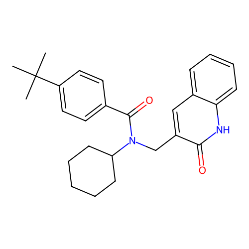 4-tert-butyl-N-cyclohexyl-N-[(2-oxo-1H-quinolin-3-yl)methyl]benzamide structure