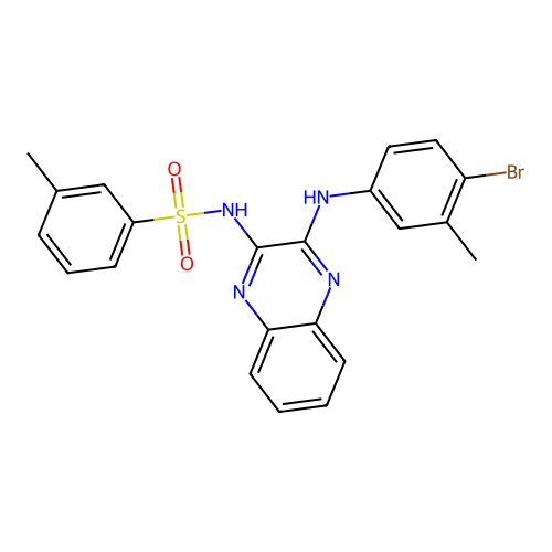 N-(3-((4-bromo-3-methylphenyl)amino)quinoxalin-2-yl)-3-methylbenzenesulfonamide structure
