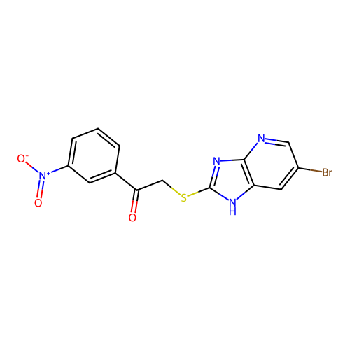 2-[(6-bromo-1H-imidazo[4,5-b]pyridin-2-yl)sulfanyl]-1-(3-nitrophenyl)ethanone structure