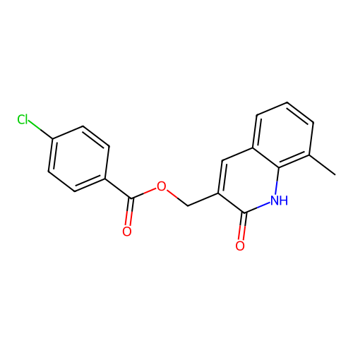 (8-methyl-2-oxo-1H-quinolin-3-yl)methyl 4-chlorobenzoate structure