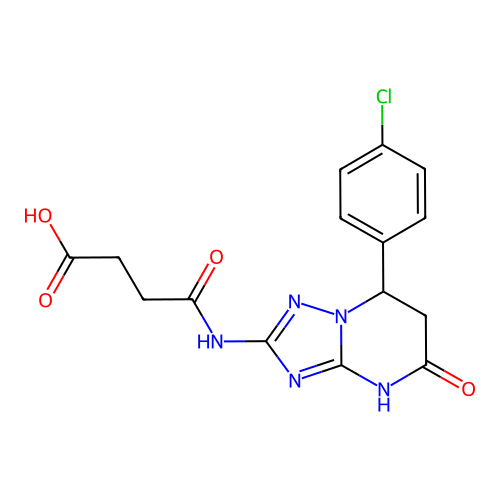 4-{[7-(4-chlorophenyl)-5-oxo-3,5,6,7-tetrahydro[1,2,4]triazolo[1,5-a]pyrimidin-2-yl]amino}-4-oxobutanoic acid structure