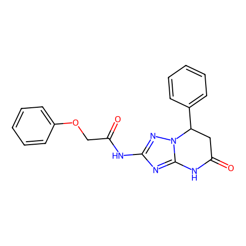 N-(5-oxo-7-phenyl-3,5,6,7-tetrahydro[1,2,4]triazolo[1,5-a]pyrimidin-2-yl)-2-phenoxyacetamide structure