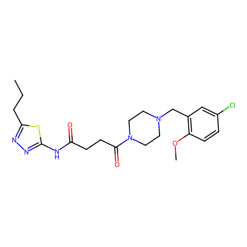 4-(4-(5-chloro-2-methoxybenzyl)piperazin-1-yl)-4-oxo-N-(5-propyl-1,3,4-thiadiazol-2-yl)butanamide structure